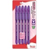 image:imagePentel RSVP Colors Ballpoint Pen 10mm Medium Line Violet Ink 5 Pack BK91CRBP5V BlackBlack