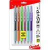 image:imagePentel RSVP RT Pastel Barrel Retractable Ballpoint Pen 10mm Med Assorted Ink 6Pk