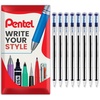 image:imagePentel Superb Ballpoint Pen Ball Point Pens 07mm Nib Tip 025mm Line Width Fine Line Refillable Ink BK77  Blue Ink  In Envelope Gift Packaging Pack of 88