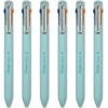 image:imagePentel iZee 4 Colour Ballpoint Pen  Sky Blue Barrel  Multi Ink  Orange Pink Sky Blue amp Violet Ink  Pack of 6