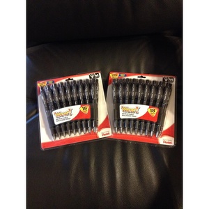 image:image2 PACK Pentel Retractable Ballpoint Pens Medium Black Ink 18 Pack EACH