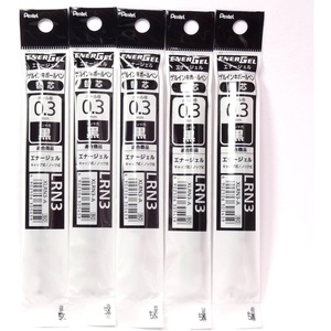 image:imagePentel 03mm Black Ink Refill XLRN3A for EnerGel Retract Ballpoint PenBLN73A  5 Packtotal 5 pcs Japan Import KomainuDou Original Package