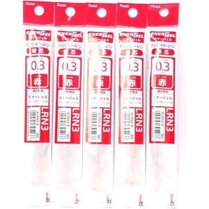 image:imagePentel 03mm Red Ink Refill XLRN3B for EnerGel Retract Ballpoint PenBLN73B  5 Packtotal 5 pcs Japan Import KomainuDou Original Package