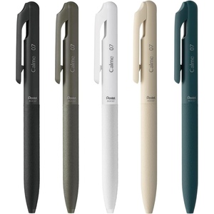 image:imagePentel AMZBXA105ST2 Oil Based Ballpoint Pen Calme Calm 05mm White Beige Turquoise 3 PensSet of 5 colors