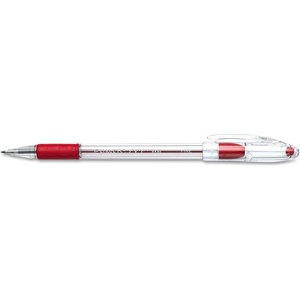 image:imagePentel BK90B RSVP Stick Ballpoint Pen7mm Trans Barrel Red Ink Dozen