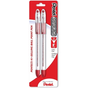 image:imagePentel BK90BP2B RSVP Red Ballpoint Pen 2 Count