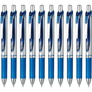 image:imagePentel BL80C 10 Blue Gel Ballpoint Pen EnerGel Ink 10 Pens10 mm Blue Silver Shaft