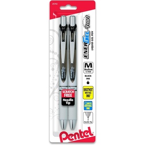 image:imagePentel EnerGel Pearl RTX Retractable Gel Pen 07mm Needle Tip 2 Pack Violet Ink BLN77WBP2VBlack