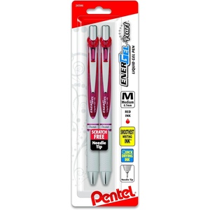image:imagePentel EnerGel Pearl RTX Retractable Gel Pen 07mm Needle Tip 2 Pack Violet Ink BLN77WBP2VRed