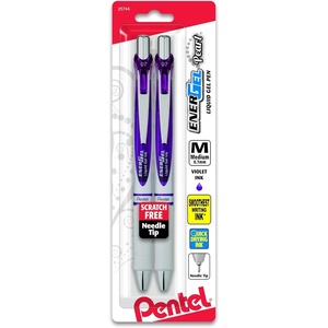 image:imagePentel EnerGel Pearl RTX Retractable Gel Pen 07mm Needle Tip 2 Pack Violet Ink BLN77WBP2VViolet