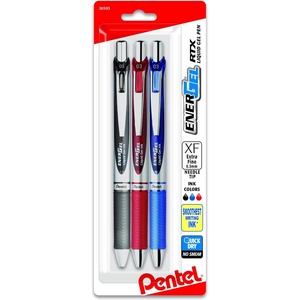 image:imagePentel EnerGel RTX Retractable Liquid Gel Pen 03mm Extra Fine Line Needle Tip Black Ink Pack of 3 BLN73BP3AAssorted