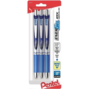image:imagePentel EnerGel RTX Retractable Liquid Gel Pen 03mm Extra Fine Line Needle Tip Black Ink Pack of 3 BLN73BP3ABlue