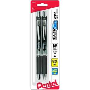 image:imagePentel EnerGel RTX Retractable Liquid Gel Pen Bold Line Metal Tip Red Ink 2Pack BL80BP2BBlack
