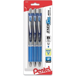image:imagePentel EnerGel RTX Retractable Liquid Gel Pen Bold Line Metal Tip Red Ink 2Pack BL80BP2BBlue