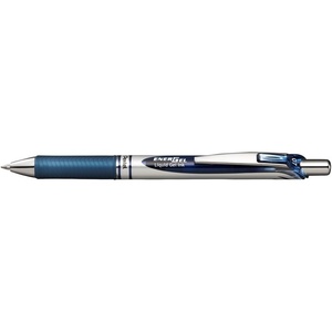 image:imagePentel Energel Knock Ballpoint Pen 07mm Triagle Tip Black Ink Siver Body with Black Accent BL77ABlackblue