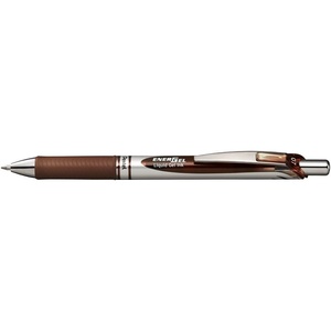 image:imagePentel Energel Knock Ballpoint Pen 07mm Triagle Tip Black Ink Siver Body with Black Accent BL77ABrown