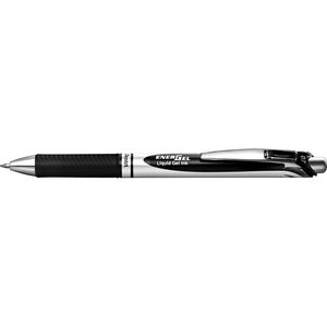 image:imagePentel Energel Knock Ballpoint Pen 07mm Triagle Tip Black Ink Siver Body with Black Accent BL77ASiver Body With Black Accent
