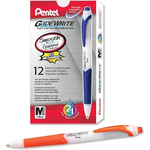 image:imagePentel GlideWrite Ballpoint Pen with TechniFlo Ink 10mm Medium Line Brown Ink Box of 12 BX910EOrange