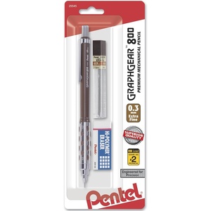 image:imagePentel Graph Gear 800 Mechanical Drafting Pencil 05mm Black Barrel with Lead and Small PG805LZBP1 Pencil  Lead and Eraser