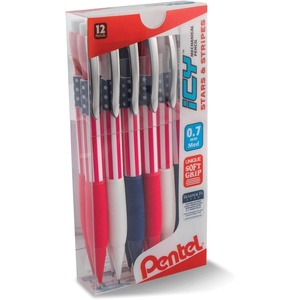image:imagePentel Icy Mechanical Pencil 07mm Medium Line Flag Barrel Assorted Grips BCW Clear Dozen Box12 Pack