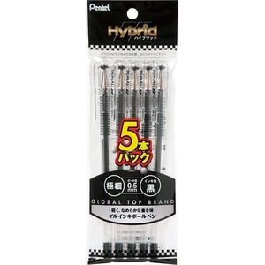 image:imagePentel K105GA WaterBased Ballpoint Pen Hybrid 002 inches 05 mm Black 10 PiecesBlack 5pcs