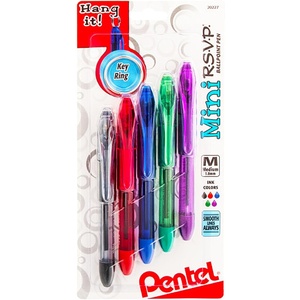 image:imagePentel Mini RSVP Ballpoint Pen Medium line Assorted Ink Colors 5 Pack BK91MNBP5M