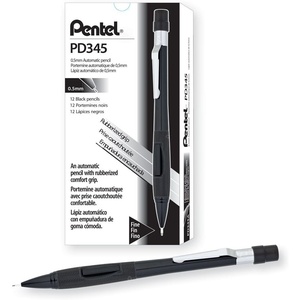 image:imagePentel PD345A Quicker Clicker Automatic Pencil 05mm Lead Size Black Barrel Box of 12