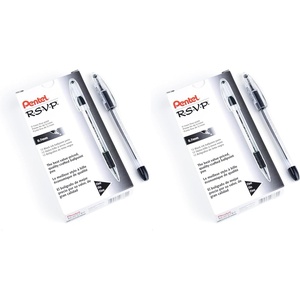 image:imagePentel RSVP Ballpoint Pen 07mm Fine Tip Red Ink Box of 12 BK90B