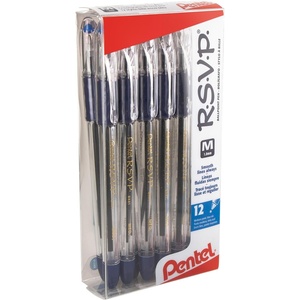 image:imagePentel RSVP Ballpoint Pen 10mm Medium Line Blue Ink 12 Pack BK91PC12C12 Count Pack of 1