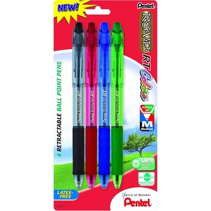 image:imagePentel RSVP RT Colors Retractable Ballpoint Pen 10mm Medium Line Barrel Pink Ink Box of 12 BK93CRPPAssorted 2