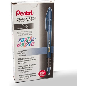 image:imagePentel RSVP RazzleDazzle Ballpoint Pen 10mm Medium Line Orange Barrel Black Ink Box of 12 BK91RDFABlack