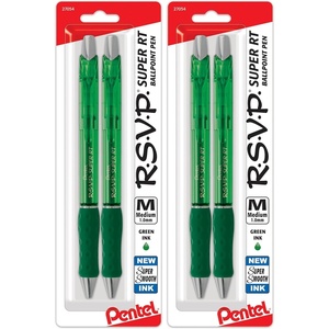 image:imagePentel RSVP Super RT Ballpoint Pen 07mm Fine Line Assorted Ink Pack of 4 BX477BP4M1