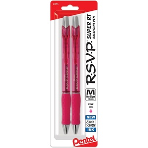 image:imagePentel RSVP Super RT Ballpoint Pen 07mm Fine Line Assorted Ink Pack of 4 BX477BP4M1Pink