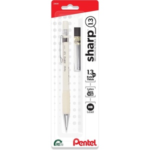 image:imagePentel Sharp 13 Mechanical Pencil 13mm Extra Thick Line Includes Refill Lead WritingOfficeTestTaking Pencil Pastel OffWhite Barrel AM13LBPWOffWhite