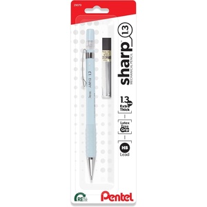 image:imagePentel Sharp 13 Mechanical Pencil 13mm Extra Thick Line Includes Refill Lead WritingOfficeTestTaking Pencil Pastel OffWhite Barrel AM13LBPWPastel Blue