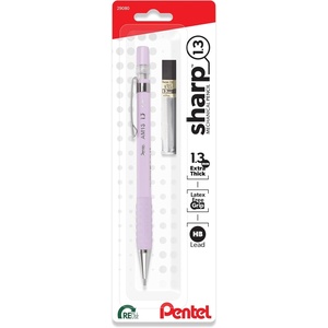 image:imagePentel Sharp 13 Mechanical Pencil 13mm Extra Thick Line Includes Refill Lead WritingOfficeTestTaking Pencil Pastel OffWhite Barrel AM13LBPWPastel Violet