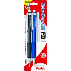 image:imagePentel TwistErase III Mechanical Pencils 05 mm Assorted Barrel Colors Pack Of 2 Pencils