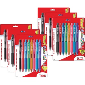 image:imagePentel WOW Retractable Ballpoint Pens Medium Point Assorted Colors 8Pack 6 Packs PENBK440BP8M6