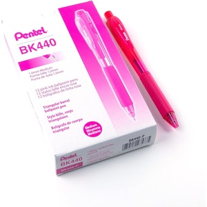 image:imagePentel Wow Retractable Ballpoint Pen 10mm Medium Line Pink Ink Box of 12 BK440P
