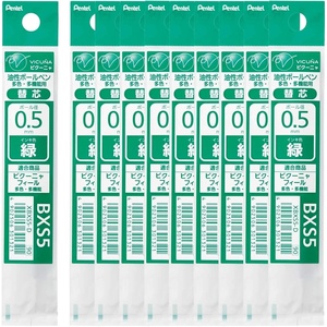 image:imagePentel XBXS5D Ballpoint Pen Refill 05 Green Pack of 10