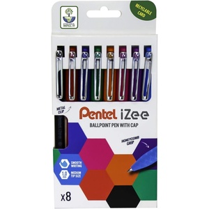 image:imagePentel iZee 10mm Ballpoint  Assorted 8pc Wallet