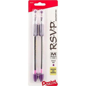 image:imageRSVP Ballpoint Pen 10mm Medium Line Red Ink Pack of 1 2 Count TotalViolet