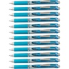 image:imagePentel EnerGel Deluxe RTX Retractable Liquid Gel Pen Medium Line Metal Tip Sky Blue Ink Box of 12 BL77S