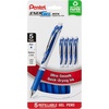 image:imagePentel EnerGel RTX Retractable Liquid Gel Pen 07mm Metal Tip Medium Line Blue Ink PlasticFree Packaging 5 Pack5 Count Pack of 1