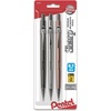 image:imagePentel Sharp Mechanical Pencil 07mm Medium Line Metallic Barrel Assorted Colors Pack of 3 P207MBP3M