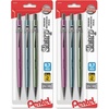 image:imagePentel Sharp Mechanical Pencil 07mm Medium Line Metallic Barrel Assorted Colors Pack of 3 P207MBP3M11 Count Pack of 6