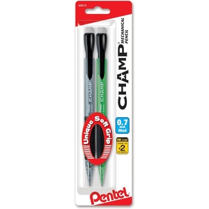 image:imagePentel Champ Mechanical Pencil 07mm Assorted Barrels Barrel Color May Vary 2 Pack AL17BP2
