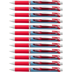 image:imagePentel EnerGel Deluxe RTX Retractable Liquid Gel Pen Medium Line Needle Tip Blue Ink Box of 12 BLN77C 07mm needleRed