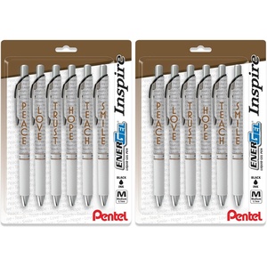 image:imagePentel EnerGel Retractable Liquid Gel Pen Inspire Collection 07mm Metal Tip Medium Line Black Ink Pack of 6 Pens BL77INSPBP6M6 Count Pack of 2