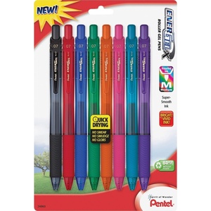 image:imagePentel EnerGelX Colors Retractable Liquid Gel Pen 07mm Metal Tip Assorted Ink 8 Pack BL107CRBP8M